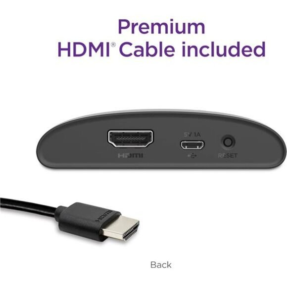 HD Roku Streaming Device with Standard Remote (no TV controls), Free & Live TV - Picture 5 of 7